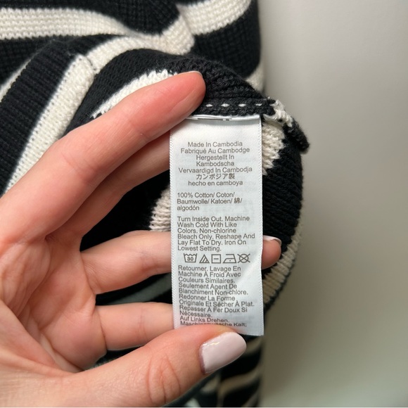 J. Crew Emilie Sweater Lady Jacket Black and White Stripe Size Large - Picture 6 of 9